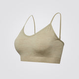 Sage Green Melange Recycled Seamless Sports Bra