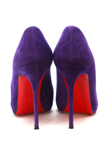 purple suede pumps