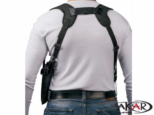 Vertical Shoulder Holster for Glock 17,22,31 with underbarrel Laser Double Pouch 