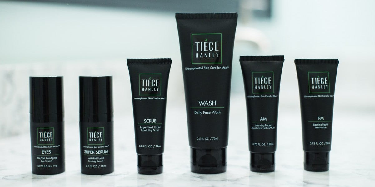 Men's Skin Care Kit Best Face Cream, Scrub & Serum for Men & Tiege Hanley
