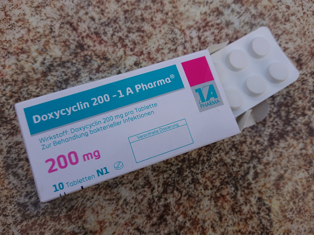 Doxycycline acne antibiotic packaging