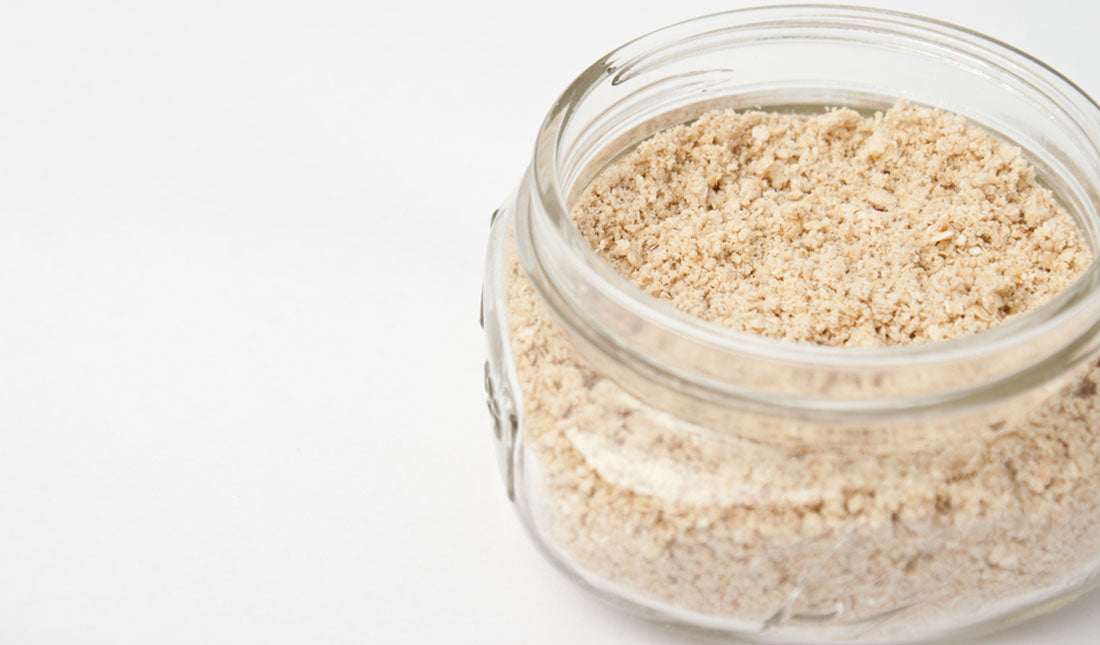 oatmeal bath product in jar