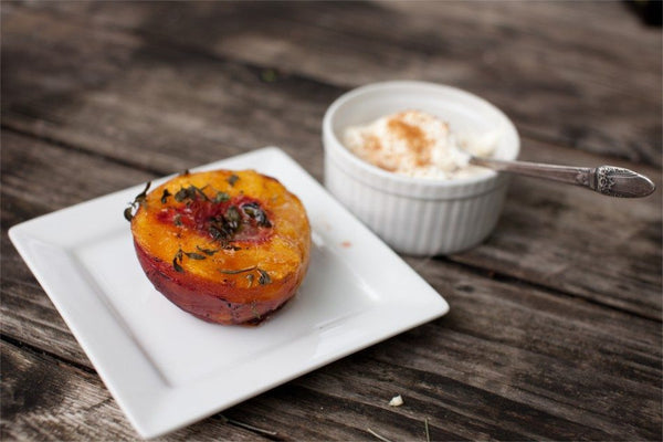 Peaches on a Cedar Grilling Plank