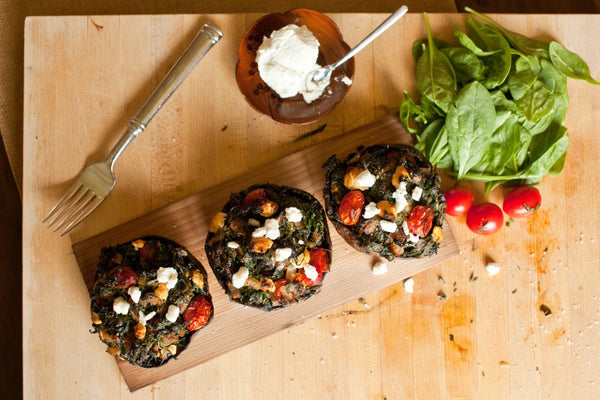 Portobello Mushrooms on a Cedar Grilling Plank