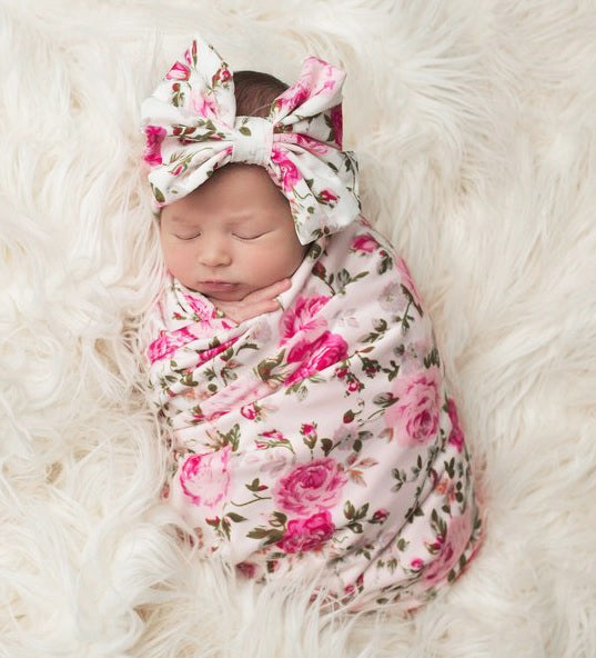 matching swaddle and bow