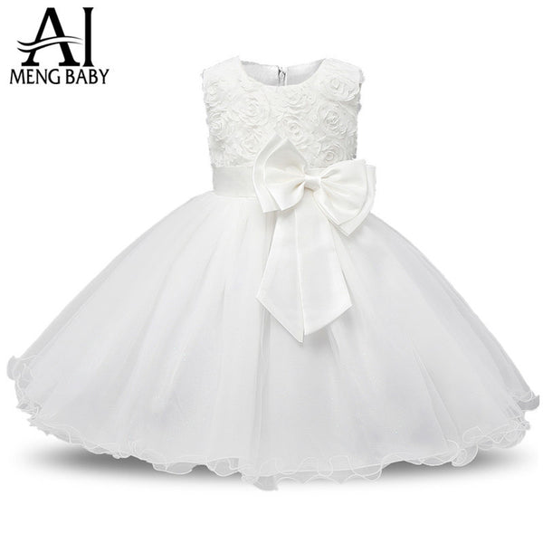 baby girl white wedding dress