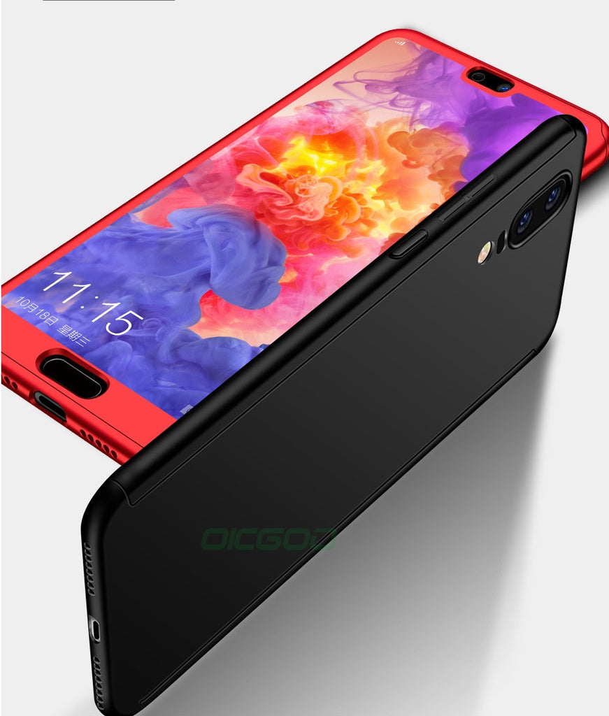 huawei p20 lite case  red and black