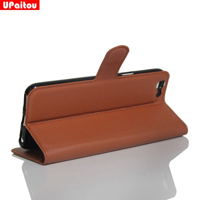 oppo F3 leather wallet cover brown