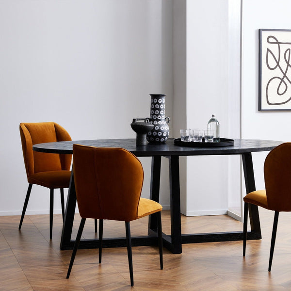 small black wood dining table