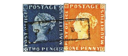 dois primeiros selos das ilhas maurícias