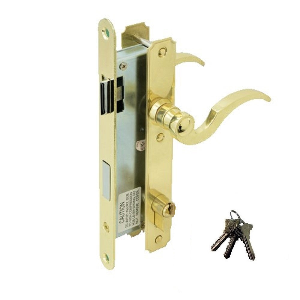 1-3/4"Doors Satin Nickel 3 Keys Atrium Lock Single Cylinder 2-1/2" Long 