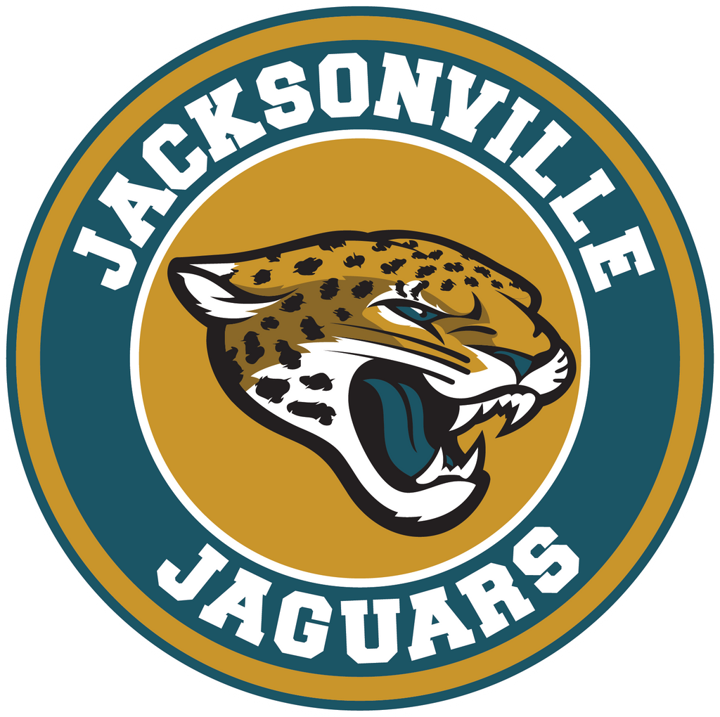 Jacksonville Jaguars Circle Logo Vinyl Decal / Sticker 5 sizes