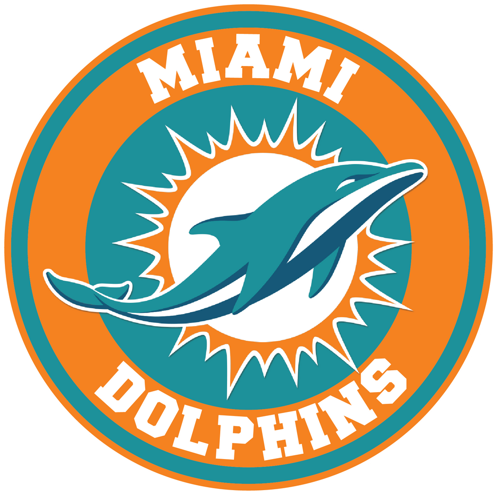 Miami Dolphins Circle Logo Vinyl Decal / Sticker 5 sizes!! Sportz For