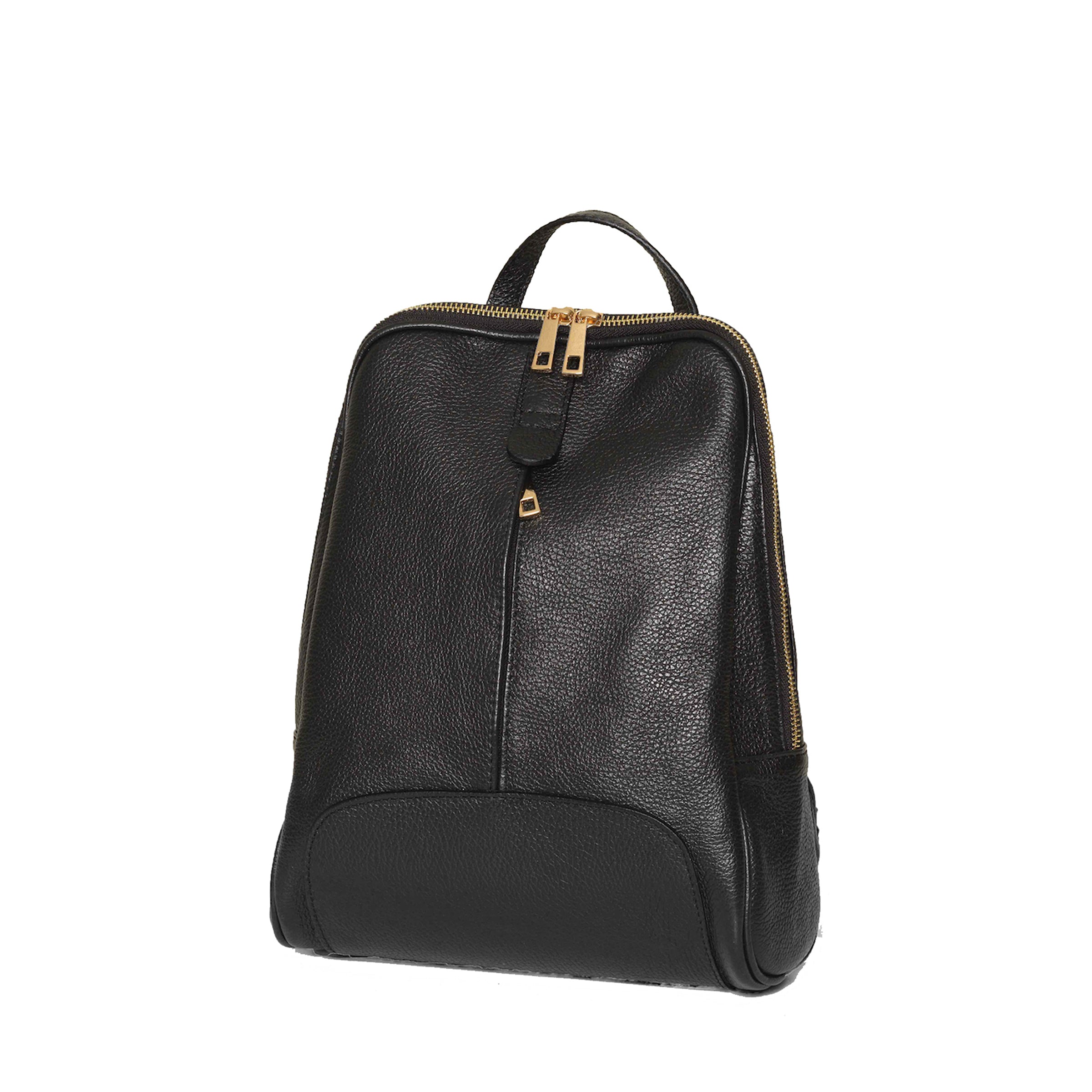 Eccles Black Leather Backpack