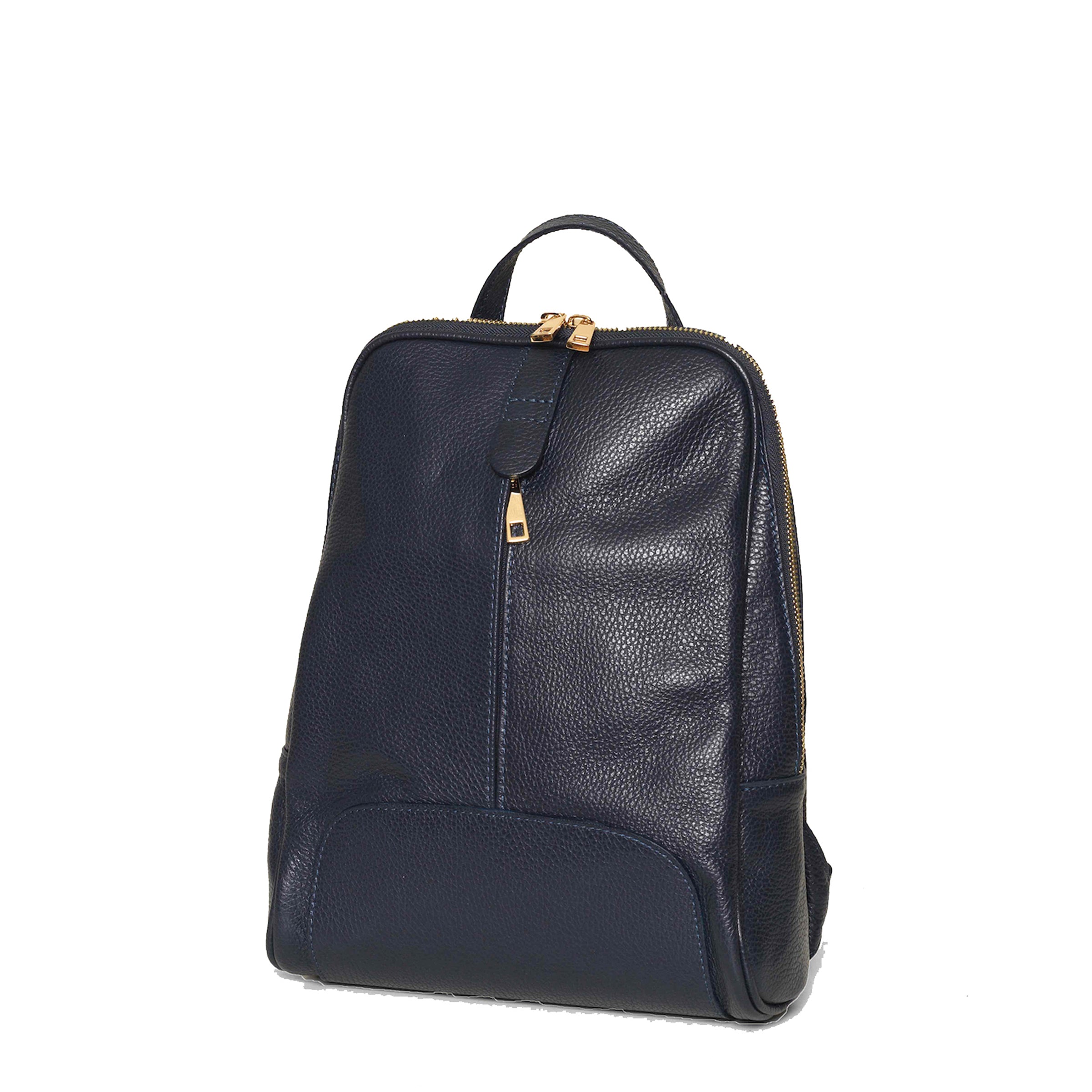 Eccles Navy Leather Backpack