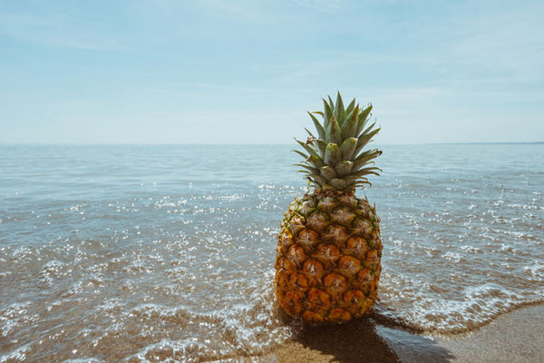 pineapple on a beach