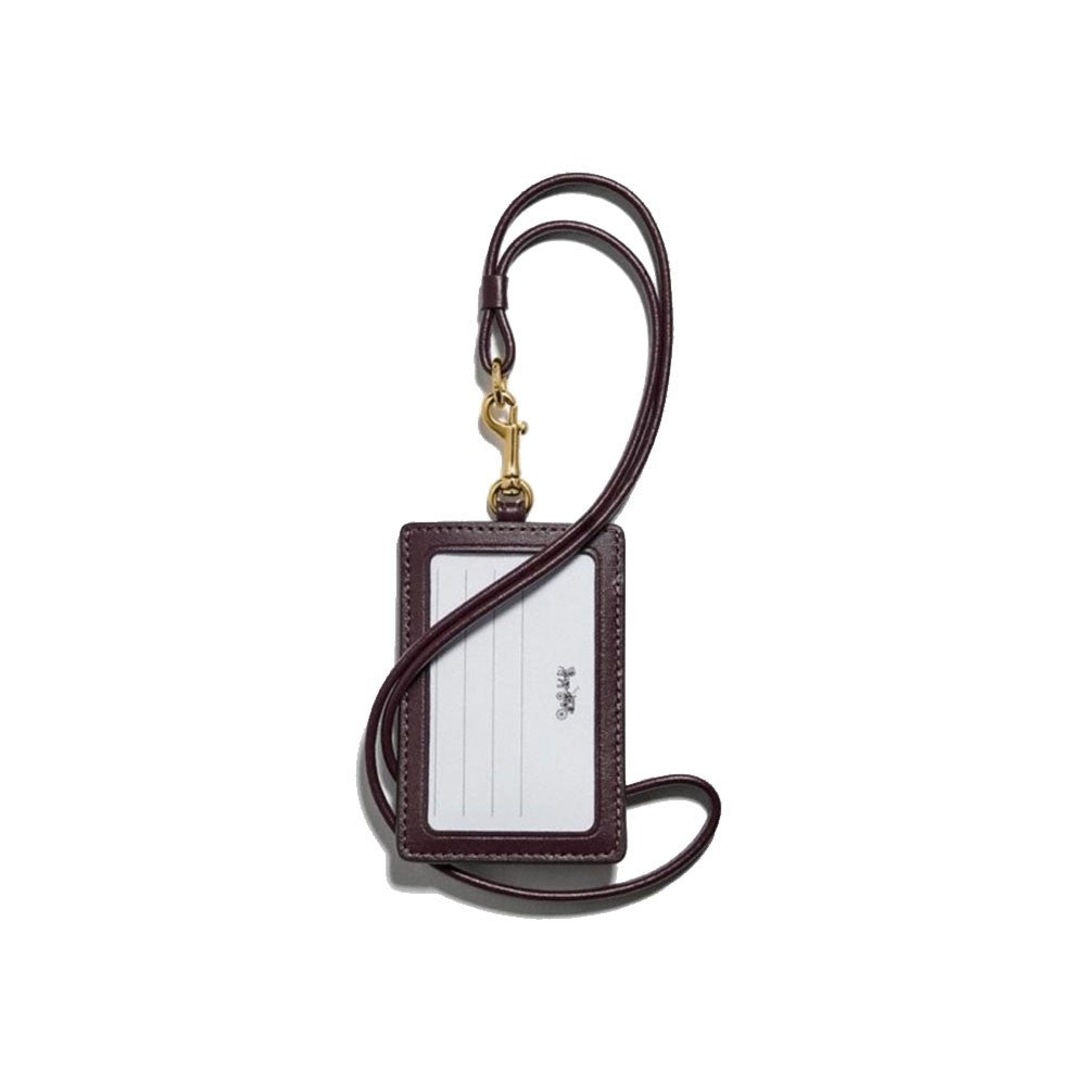 coach signature lanyard id case