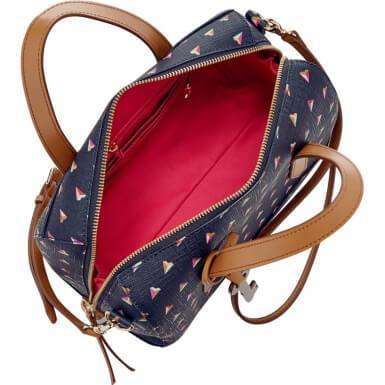 fossil sydney satchel navy multi