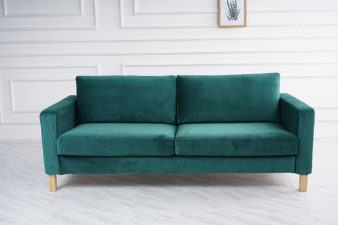 Karlstad 3 seat sofa cover in dark green velvet