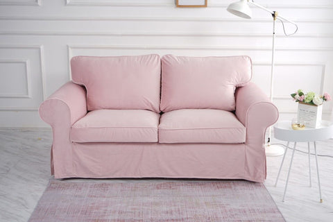 ektorp 2 seat sofa cover velvet pink