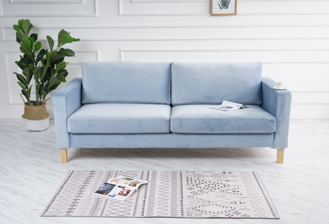 Karlstad 3 seat sofa cover velvet light blue