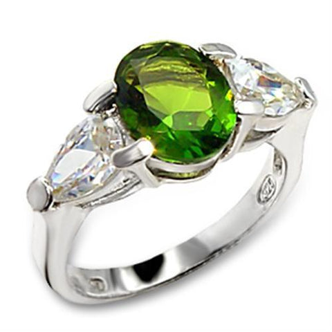 60411 High-Polished 925 Sterling Silver Ring with Synthetic in Peridot