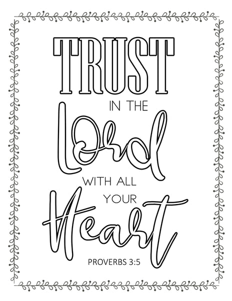 Trust in the Lord Coloring Sheet – Arabah Joy Blog