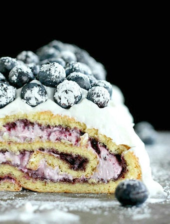 Blueberry Elderberry Cake Roll