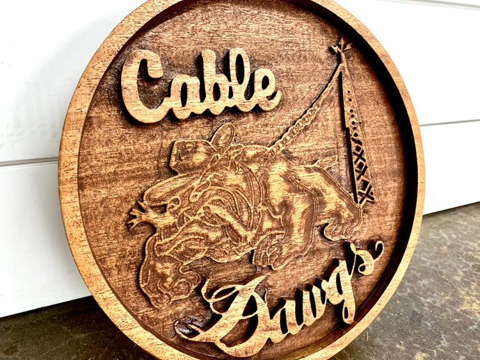 Cable Dawg Carved Sign- 10”