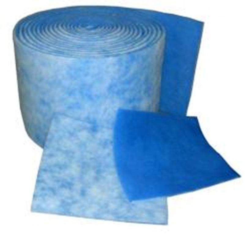 25" Wide 10 Feet of Blue and White Air Filter Media Roll MERV6 Polyester Media