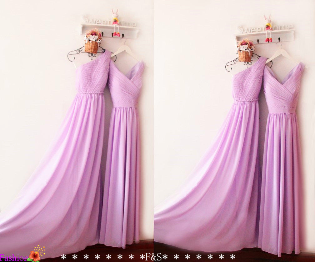 lilac maxi bridesmaid dress