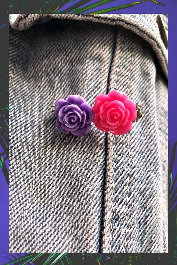 ☯Pink and Purple Roses Pin☯
