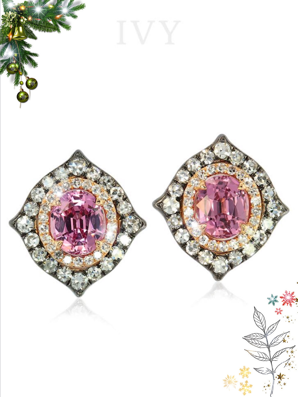 Pink Spinel Earrings