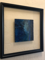 abstract encaustic painting framed