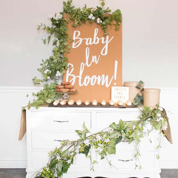 Greenery Baby Shower Table