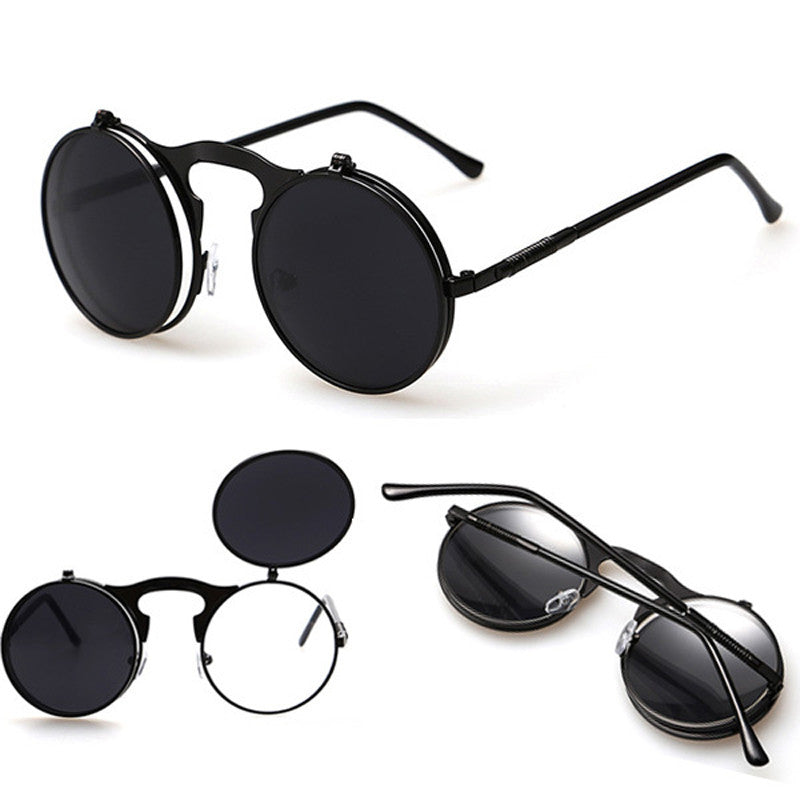 flip up double lens sunglasses