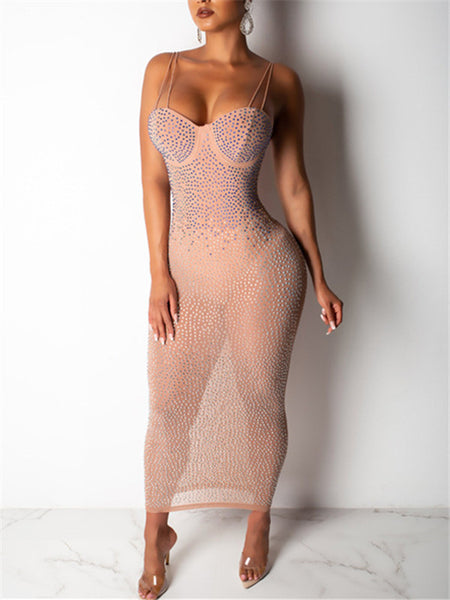 rhinestone sexy dress