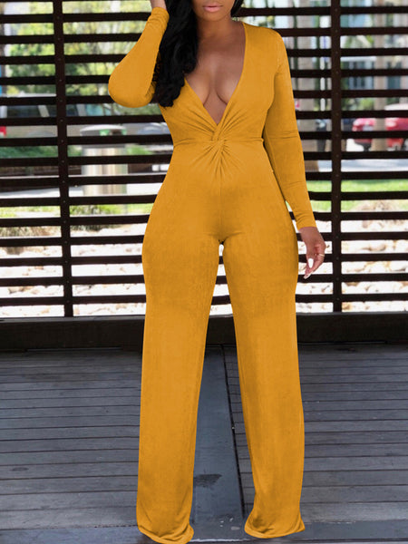 yellow jumpsuit long sleeve
