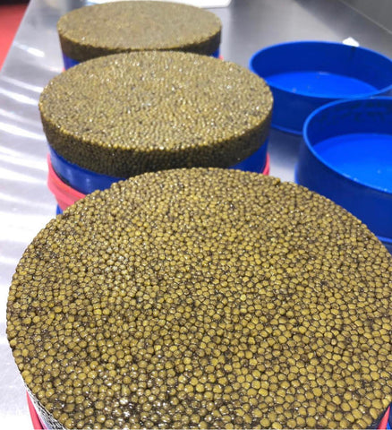 Ossetra Caviar, Kaluga Hybrid Caviar, and Siberian Caviar big tins
