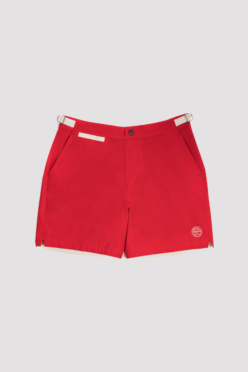 mens swim shorts red