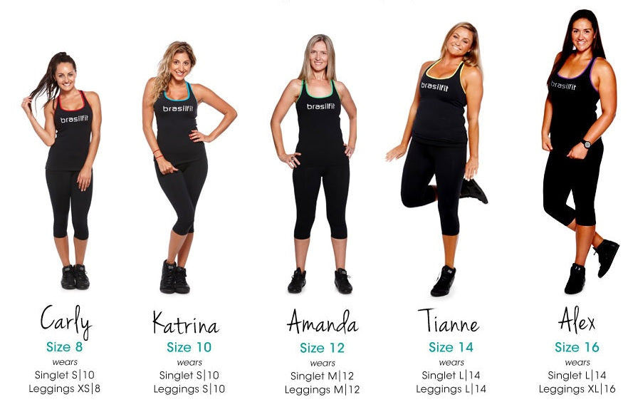 Brasilfit Activewear Sizing guide image