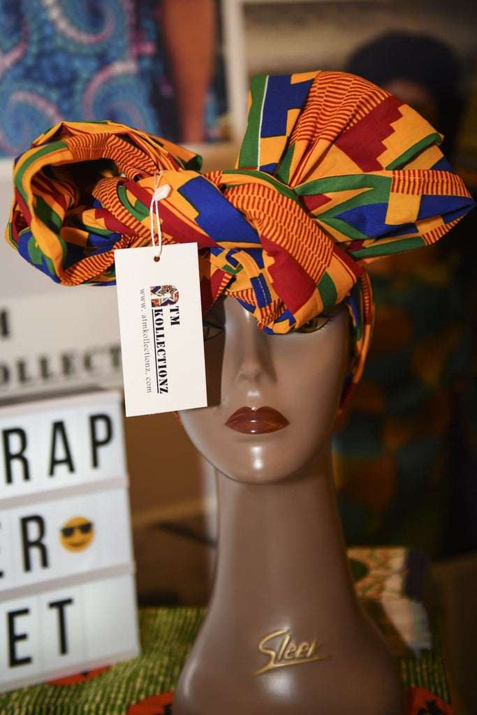 Kente African Print Head wrap - Nana - African Clothing from Kargozary