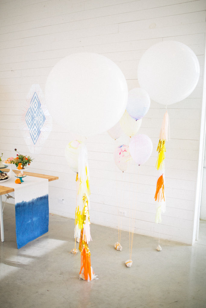 colorful tassel balloons, prospect house wedding