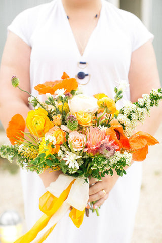 citrus bride bouquet