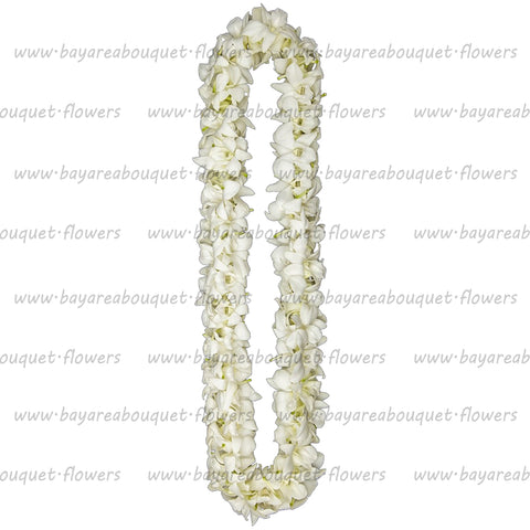 FRESH DOUBLE LEIS - WHITE