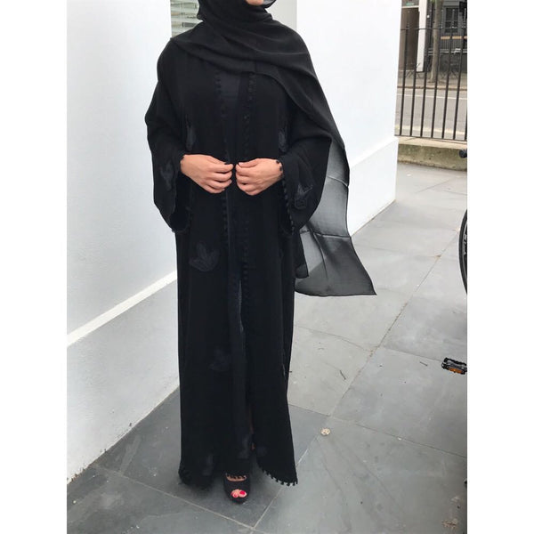 black abaya open