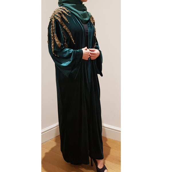 emerald green abaya