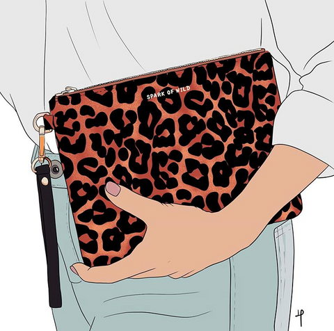 Lily leopard clutch illustration borne too