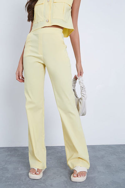 Lemon Tailored Trouser With Pockets | Trousers | Straight | I SAW IT FIRST