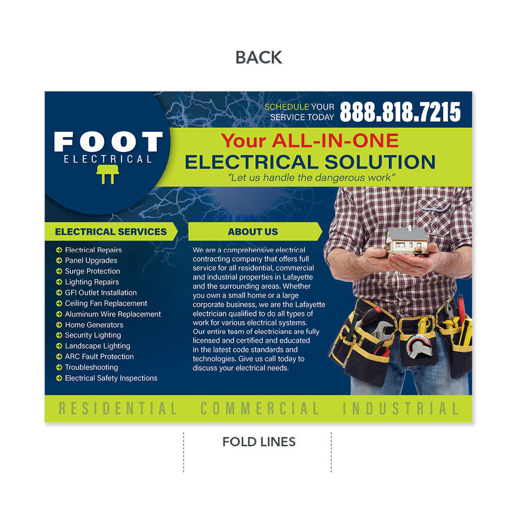 Electrician Trifold Brochure - High Quality Design Print Services